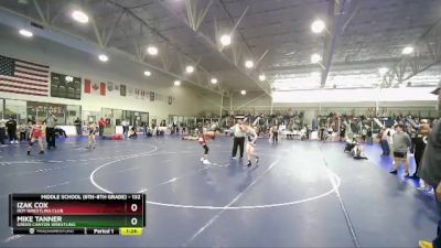 132 lbs Cons. Round 2 - Mike Tanner, Green Canyon Wrestling vs Izak Cox, Roy Wrestling Club