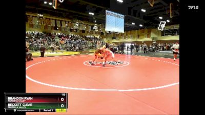 113 lbs Champ. Round 2 - Brandon Ryan, Murrieta Valley vs Beckett Clear, Temecula Valley