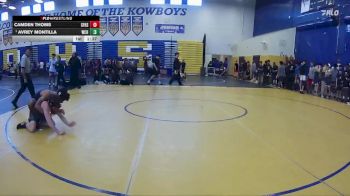 132 lbs Champ. Round 1 - Avrey Montilla, Wellington Community Hs vs Camden Thoms, Santa Fe High School
