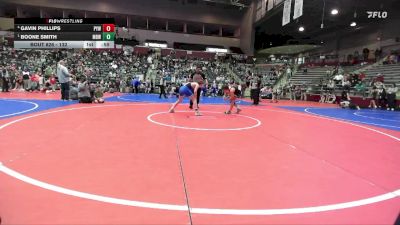 132 lbs Semifinal - Boone Smith, Mighty Bluebirds Wrestling vs Gavin Phillips, Panther Youth Wrestling-CPR