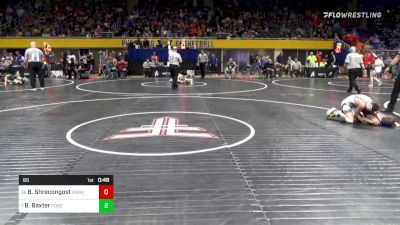 85 lbs Round Of 32 - Bently Shrecongost, Punxsutawney vs Bronsyn Baxter, Forest Hills