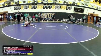 106 lbs 5th Place Match - Tate St. Laurent, Central Indiana Academy Of Wrestling vs Charley Head, Contenders Wrestling Academy