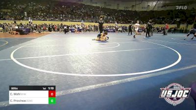 98 lbs Round Of 16 - Caysen Wahl, Bristow Youth Wrestling vs Cash Province, Deer Creek Wrestling Club