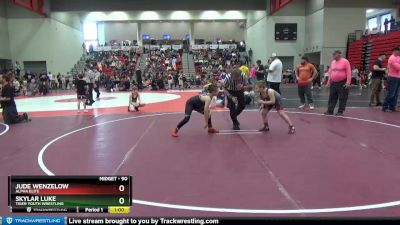 90 lbs Champ. Round 1 - Skylar Luke, Tiger Youth Wrestling vs Jude Wenzelow, Alpha Elite