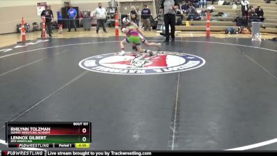 90 lbs Cons. Semi - Rhilynn Tolzman, Summit Wrestling Academy vs Lennox Gilbert, KFM WRESTLING