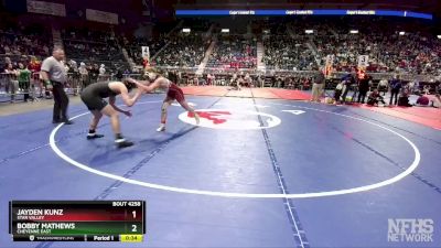 4A-165 lbs Cons. Round 2 - Jayden Kunz, Star Valley vs Bobby Mathews, Cheyenne East