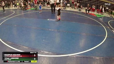 45 lbs Cons. Round 3 - Maximus Holman, Payson Lions Wrestling Club vs Titan Larimore, Dove Creek