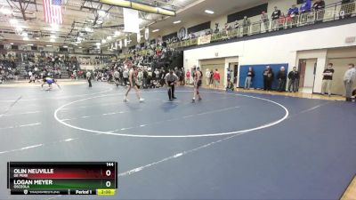 144 lbs Quarterfinal - Olin Neuville, De Pere vs Logan Meyer, Osceola