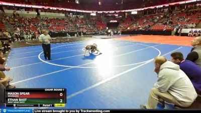 D1-106 lbs Champ. Round 1 - Mason Spear, Waunakee vs Ethan Bast, West Bend West