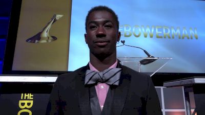 Marquis Dendy reacts to becoming the first Florida Gator to win the Bowerman Award
