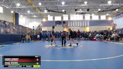 126 lbs Champ. Round 1 - Jaden Hebert, Corinth High School vs Paige Woods, Oak Grove High School