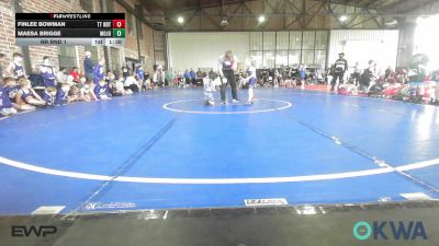 43 lbs Rr Rnd 1 - Finlee Bowman, Team Tulsa NDT vs Maesa Brigge, Mojo Mulisha 12u