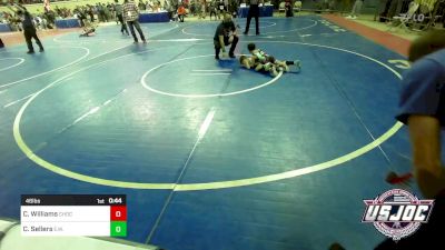 46 lbs Round Of 16 - Creed Williams, Choctaw Ironman Youth Wrestling vs Case Sellers, Elgin Wrestling