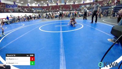 40 lbs Round Of 16 - Baylor Myers, Bridge Creek Youth Wrestling vs Christian Sweat, Division Bell Wrestling