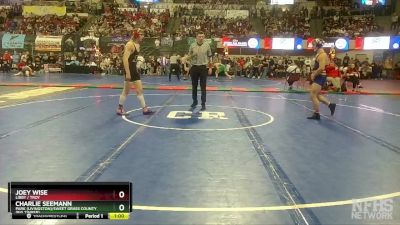 A - 160 lbs Cons. Round 1 - Charlie Seemann, Park (Livingston)/Sweet Grass County (Big Timber) vs Joey Wise, Libby / Troy