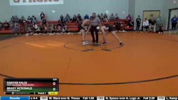 220 lbs Cons. Round 3 - Sawyer Falck, West Delaware, Manchester vs Brady McDonald, Independence