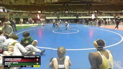 100 lbs Cons. Round 1 - Emmett Boyd, New Kent vs Landon Warren, Hickory Wrestling Club