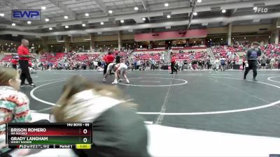 85 lbs Quarterfinal - Brison Romero, WA Rockies vs Grady Langham, Honey Badger