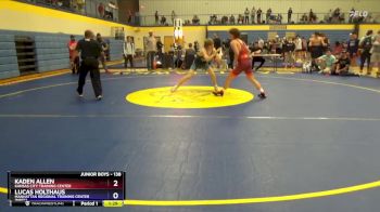 138 lbs Champ. Round 1 - Kaden Allen, Kansas City Training Center vs Lucas Holthaus, Manhattan Regional Training Center (MRTC)