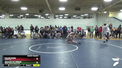 123 lbs Champ. Round 1 - Brooklyn Friese, Leslie Youth Wrestling vs Caleb Rose, Quincy WC