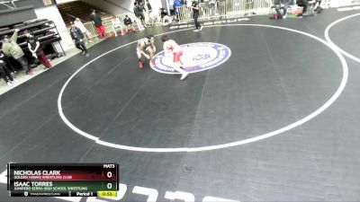 144 lbs Cons. Round 3 - Isaac Torres, Junipero Serra High School Wrestling vs Nicholas Clark, Golden Hawks Wrestling Club