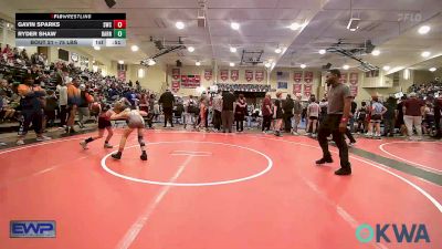 75 lbs Quarterfinal - Gavin Sparks, Salina Wrestling Club vs Ryder Shaw, Barnsdall Youth Wrestling