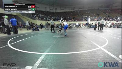 131 lbs Quarterfinal - Phillip Shield, Wyandotte Youth Wrestling vs Tyson Brown, Choctaw Ironman Youth Wrestling