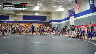 80 lbs Quarterfinal - Zaian Mikhaylov, Legacy Elite Wrestling Club vs Sophia Seguin, Summerville Take Down