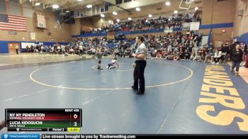 100lbs Champ. Round 2 - Lucia Kidoguchi, Ida B. Wells vs Ny Ny Pendleton, Edmonds-Woodway (Girls)