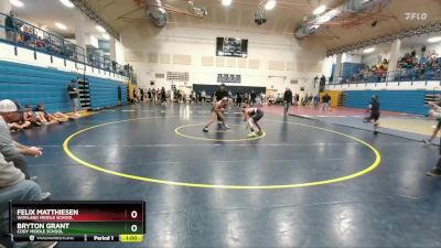 120 lbs Cons. Semi - Felix Matthiesen, Worland Middle School vs Bryton Grant, Cody Middle School