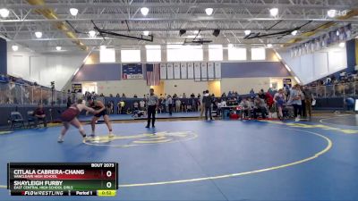 132 lbs Cons. Round 2 - Citlala Cabrera-Chang, Vancleave High School vs Shayleigh Furby, East Central High School Girls