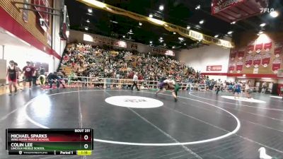 145 lbs Quarterfinal - Michael Sparks, Wind River Middle School vs Colin Lee, Lincoln Middle School