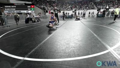 73 lbs Consi Of 8 #1 - Ezekiel Boyd, Harrah Little League Wrestling vs Slade Stone, Piedmont