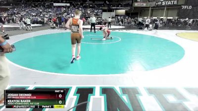 96 lbs Champ. Round 1 - Josiah Deonigi, Mat Demon Wrestling Club vs Keaton Baker, Askeo International Mat Club