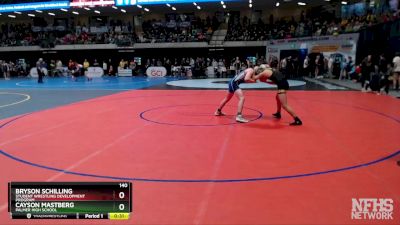 140 lbs Cons. Round 3 - Cayson Mastberg, Palmer High School vs Bryson Schilling, Student Wrestling Development Program