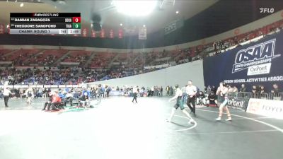 6A Boys 157 lbs Champ. Round 1 - Damian Zaragoza, South Salem Boys vs Theodore Sandford, Tigard Boys