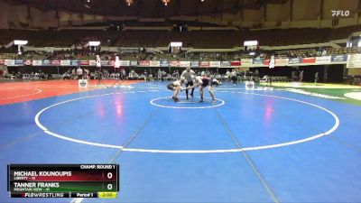 190 lbs Champ Round 1 (16 Team) - Tanner Franks, Mountain View vs Michael Kounoupis, Liberty