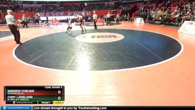 1A 182 lbs Cons. Round 3 - Cody Langland, El Paso (E.P.-Gridley) vs Andrew Forcier, Stillman Valley