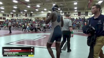 157 lbs Round 1 - Reece Klostermann, Alburnett vs Germaine Ngoma, Xavier, Cedar Rapids