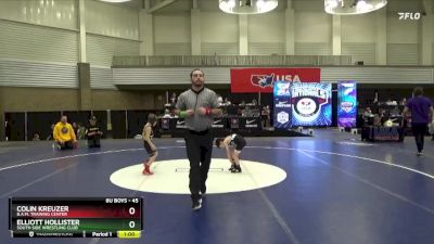 45 lbs Semifinal - Colin Kreuzer, B.A.M. Training Center vs Elliott Hollister, South Side Wrestling Club