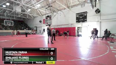 285 lbs Champ. Round 1 - Mustafa Farha, Palomar College vs Emiliano Flores, East Los Angeles College