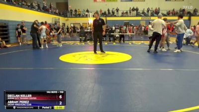 110 lbs Round 1 - Declan Keller, Dodge City Training Center vs Abram Perez, Salina Wrestling Club