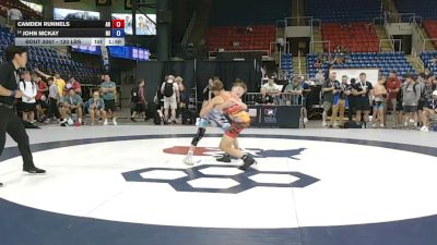 120 lbs Champ. Rd Of 128 - Camden Runnels, Arkansas vs John McKay, Michigan