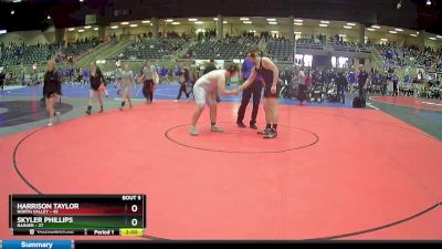 287 lbs Round 3 (4 Team) - Skyler Phillips, Rainier vs Harrison Taylor, North Valley