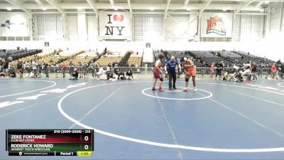 215 lbs Cons. Round 3 - Zeke Fontanez, Club Not Listed vs Roderick Howard, Amherst Youth Wrestling