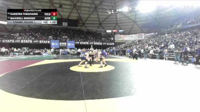 Boys 4A 190 lbs Champ. Round 1 - Maxwell Bridges, Glacier Peak vs Karsten Theoharis, Puyallup