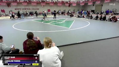 110 lbs Cons. Round 1 - Caroline Farris, Alma vs Kyley Bair, Eureka