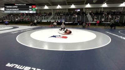 138 lbs Cons. Semis - Calan Manley, Cowboy Wrestling Club vs Deven Lopez, Duran Wrestling Club