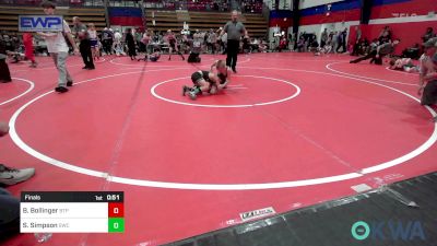 64 lbs Final - Boston Bollinger, Tulsa Blue T Panthers vs Sawyer Simpson, Salina Wrestling Club