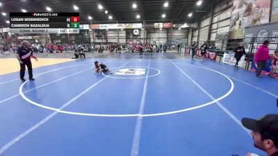 55 lbs Cons. Round 2 - Cameron Bazaldua, Red Lodge vs Logan Moenkedick, Harding County